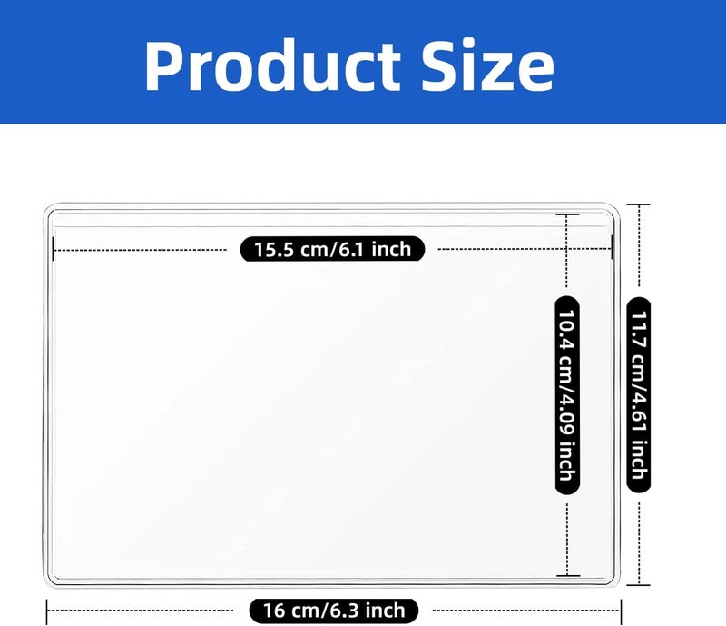 Hibmisy 60 Pack Label Pockets, Clear Self-Adhesive Plastic Index Card Holders with Top Open,Square Label Sleeves for Organizing Storage Bins (60, 4 x 6 inches) - Image 2